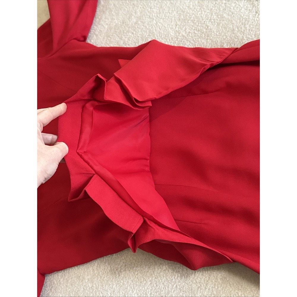 Vintage Talbots Albert Nipon Dress Womens 6 Red Nylon Acetate Made in USA - Picture 12 of 15
